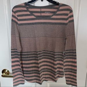 Merona Pink & Grey Long Sleeve Top